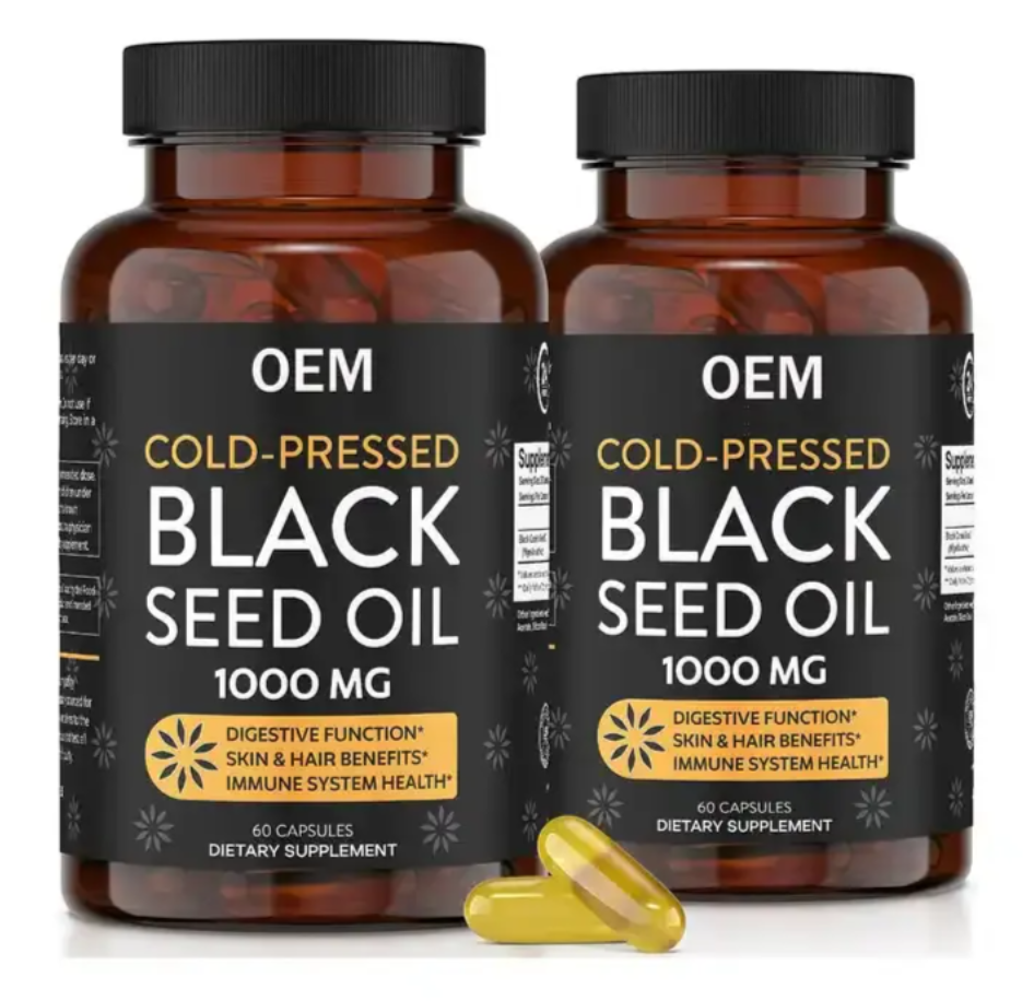 OEM Private Label Premium Cold-Pressed Black Seed Oil Softgel Capsules Nigella Sativa for Adults &amp; Beauty Products