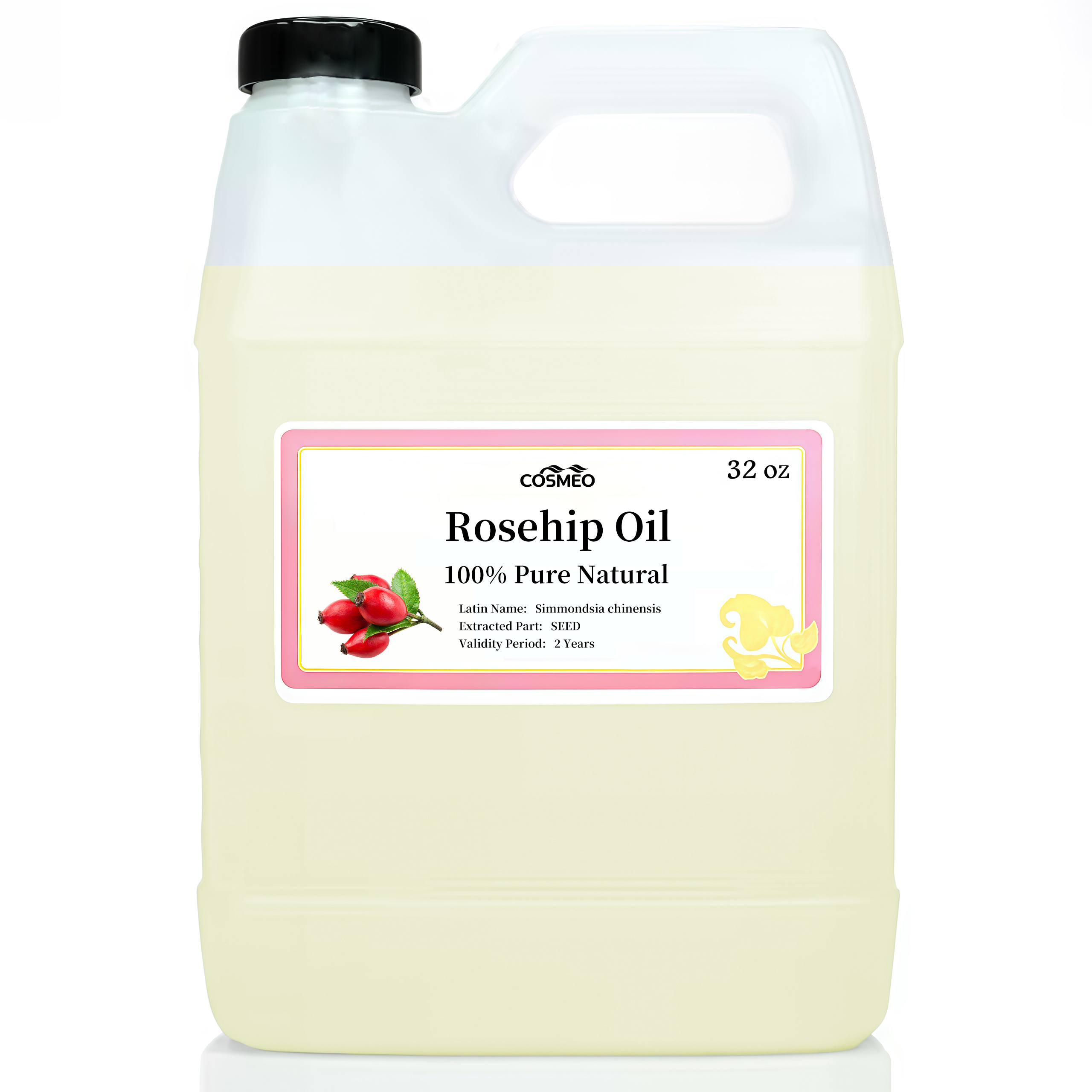 100% Pure Natural Cold Pressed Refined Rosehip Seed Oil Cosmetic Grade Light Yellow Carrier Oil 180kg Drum
