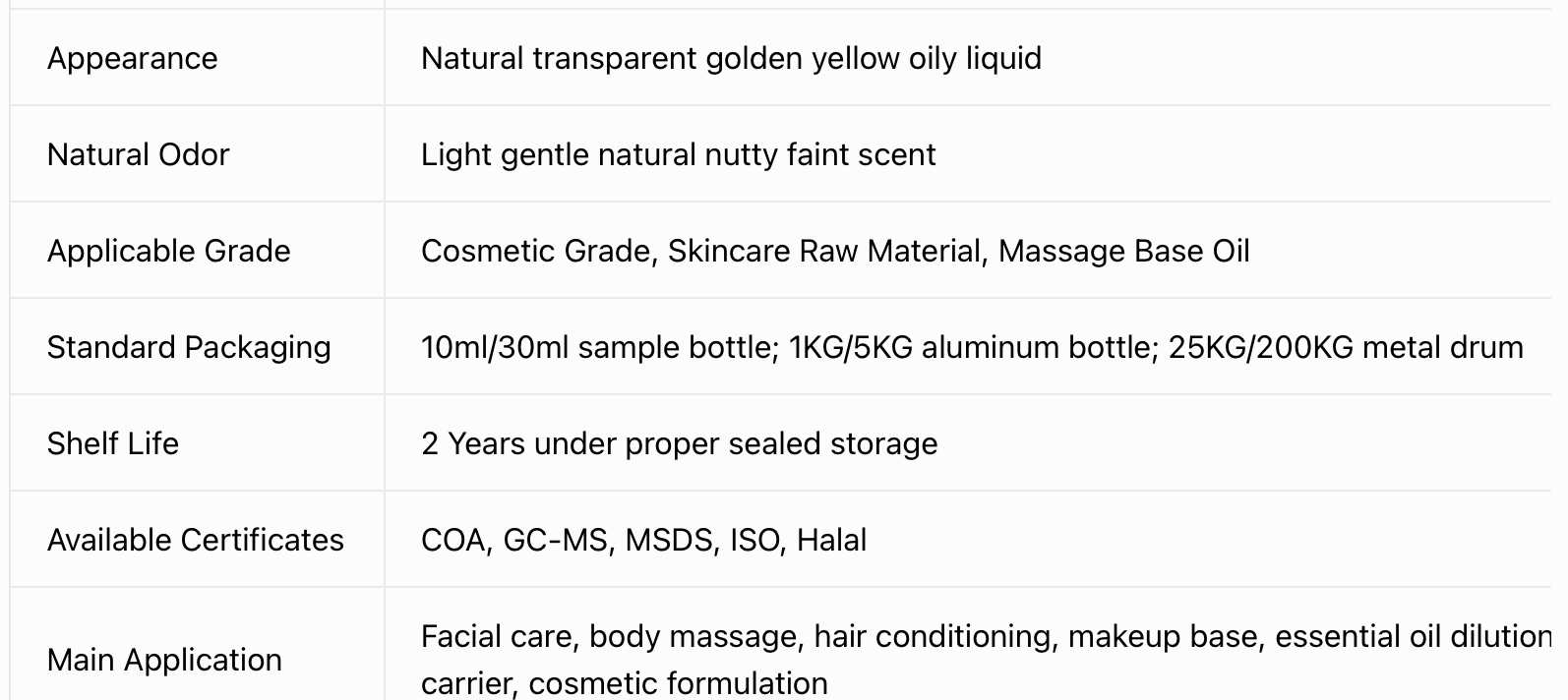 Specification Sheet