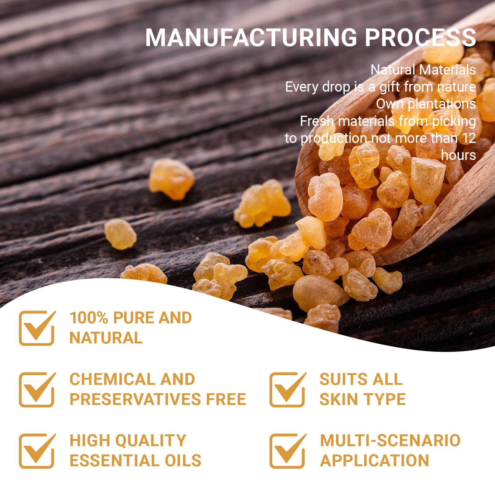 Frankincense Essential Oil Manufacturer 100% Pure Organic Cosmetic Grade Low MOQ Wholesale for Anti Aging Skin Repair Face Care