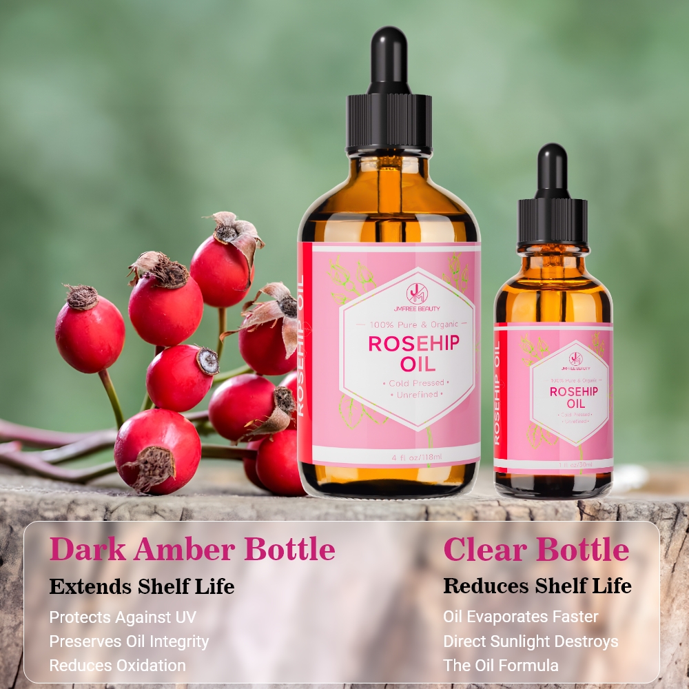 JMFREE OEM ODM 100% Pure Natural Organic Rosehip Oil Bulk Seed Oil for Face Hair Body Care Rosehip Oil Cold Pressed