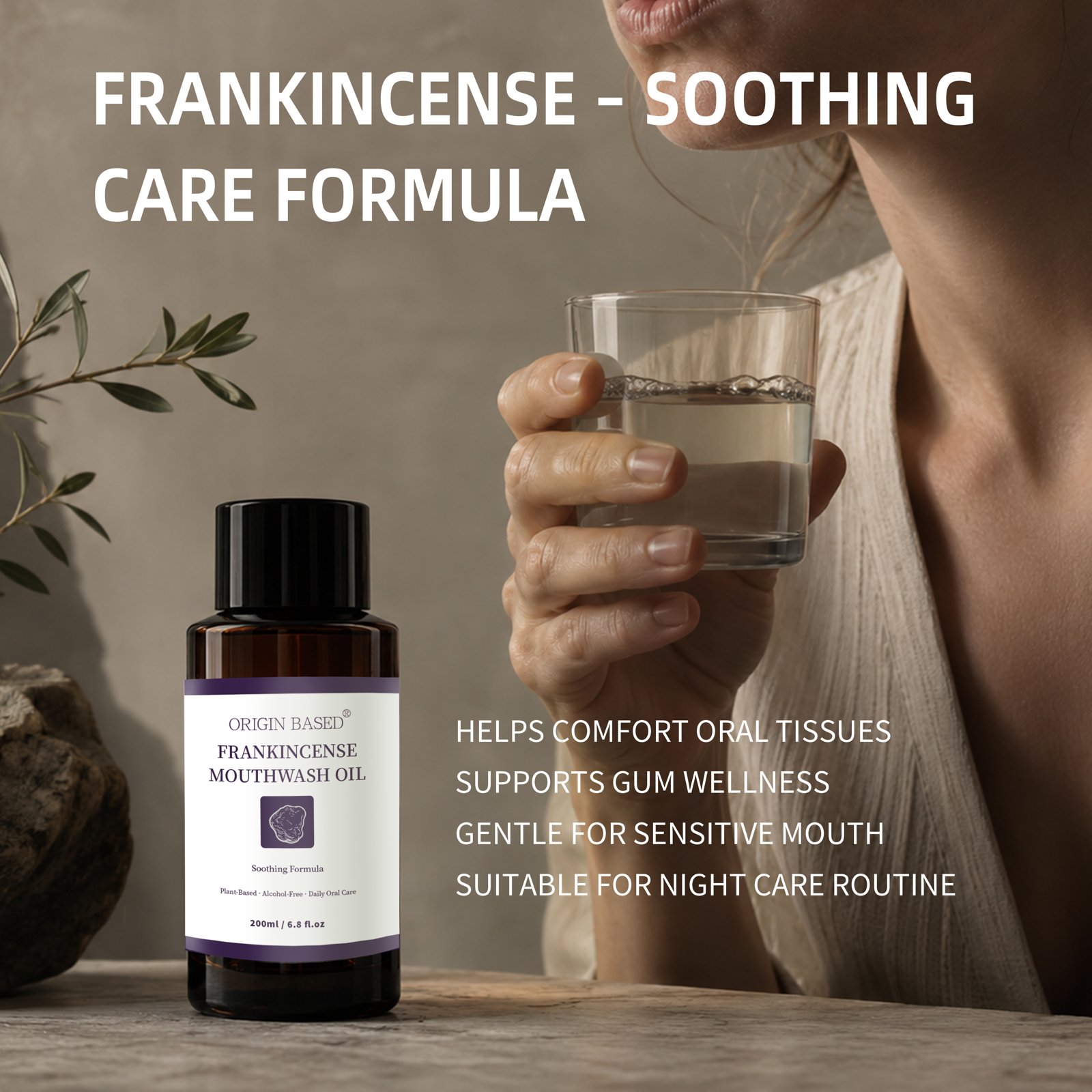 Pure Natural Frankincense Oil Pulling Formula No Additives Gentle Fresh Breath Daily Oral Rinse Breath Freshener Wholesale 200ml