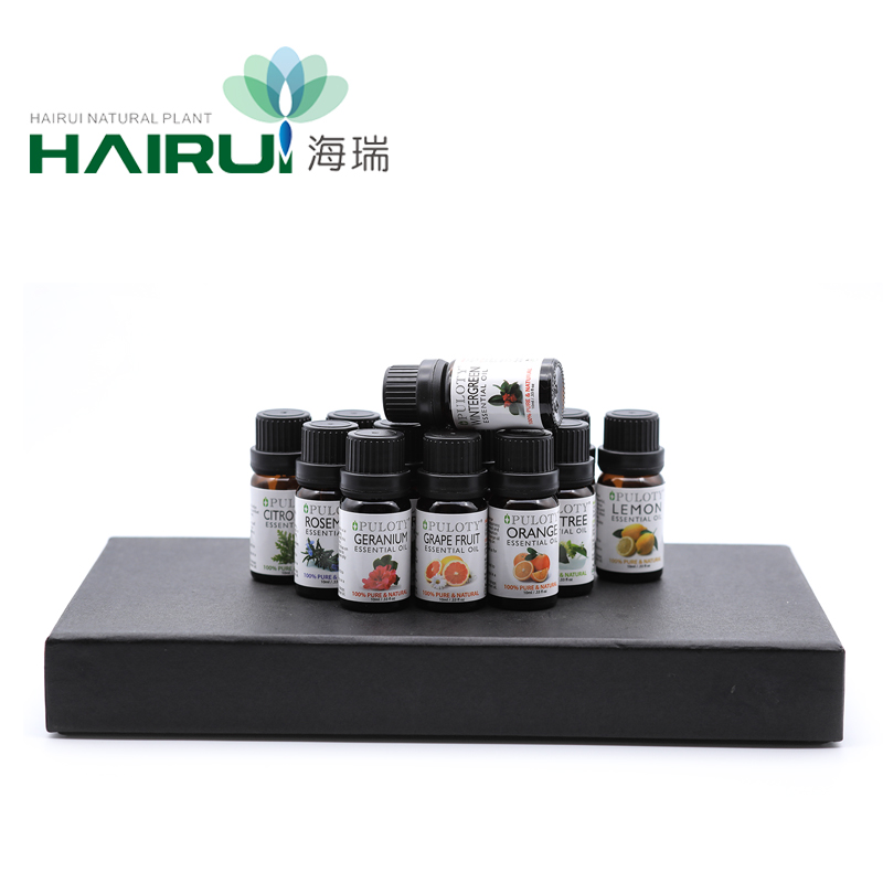 Private Label Essential Oils 10ml Lavender Peppermint Lemon Jasmine Eucalyptus Orange 6 Bottle Set