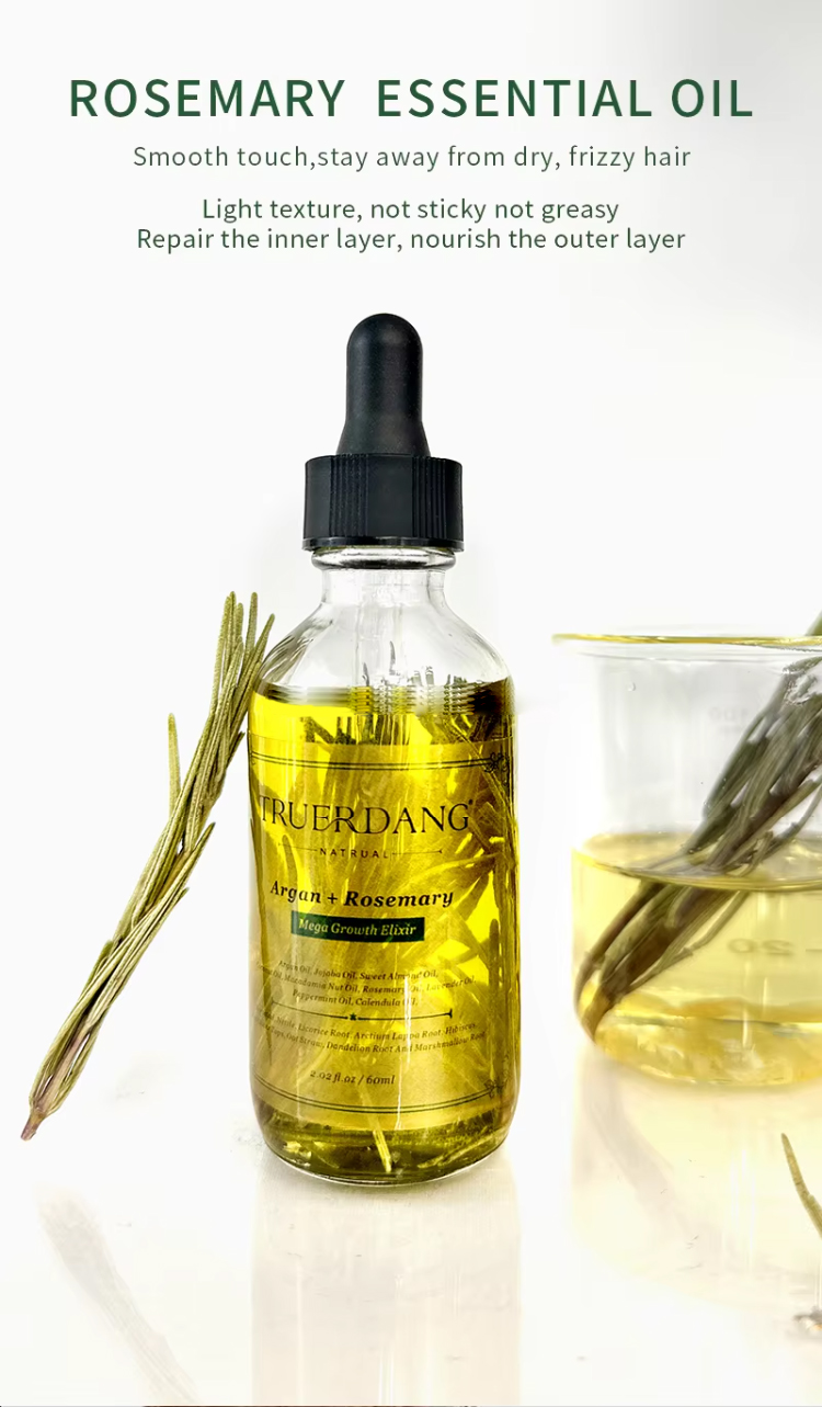 Private Label Organic Rosemary Oil Hair Growth Healthy Scalp Biotin Nourishing Serum Strengthening Hair Treatment Oils
