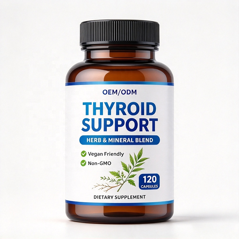 OEM Thyroid Support Capsules With Iodine Ashwagandha Root, Zinc, Selenium, Vitamin B12 Complex Supplement Thyroid Health