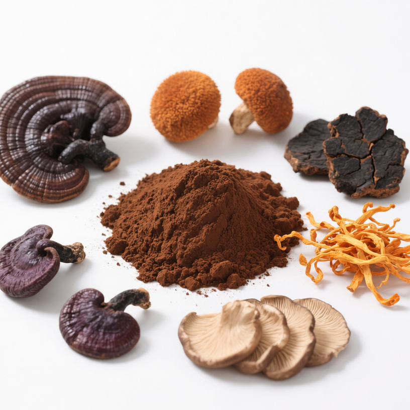 Food Grade Mushroom Blend Extract Powder Mixed Fungus Extract Bulk Wholesale For Different Kinds Of Functional Food Projects
