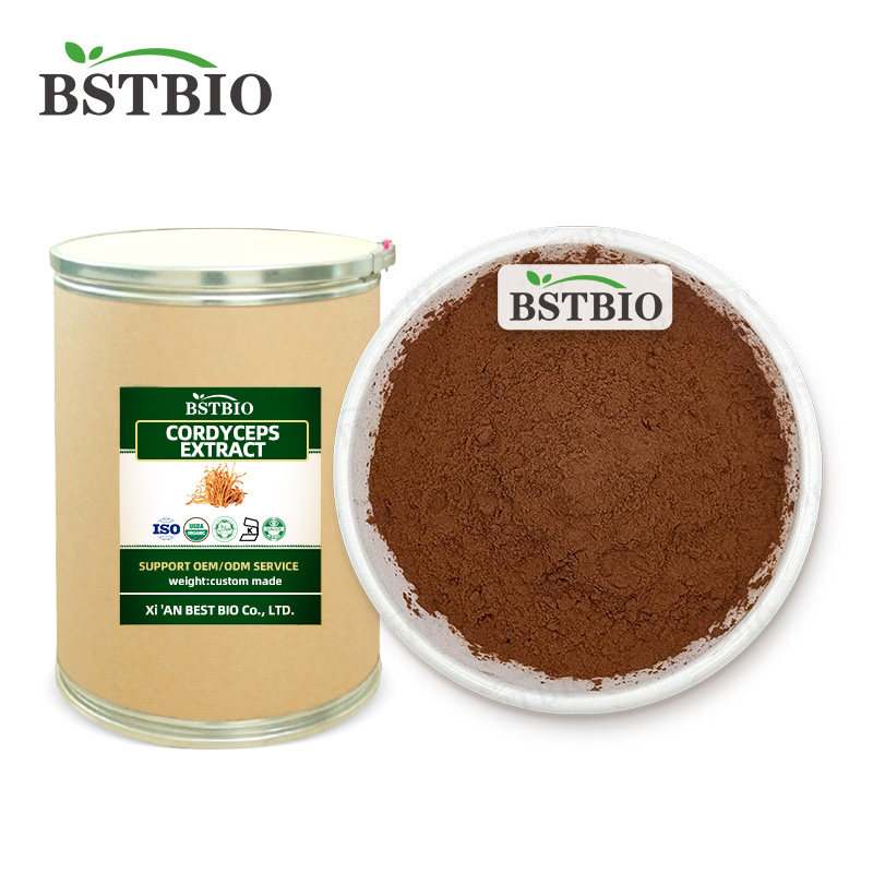 BSTBIO Factory Organic Cordyceps Sinensis Militaris Mushroom Extract Powder 1% 2% 3% 5% 8% Pure Cordycepin
