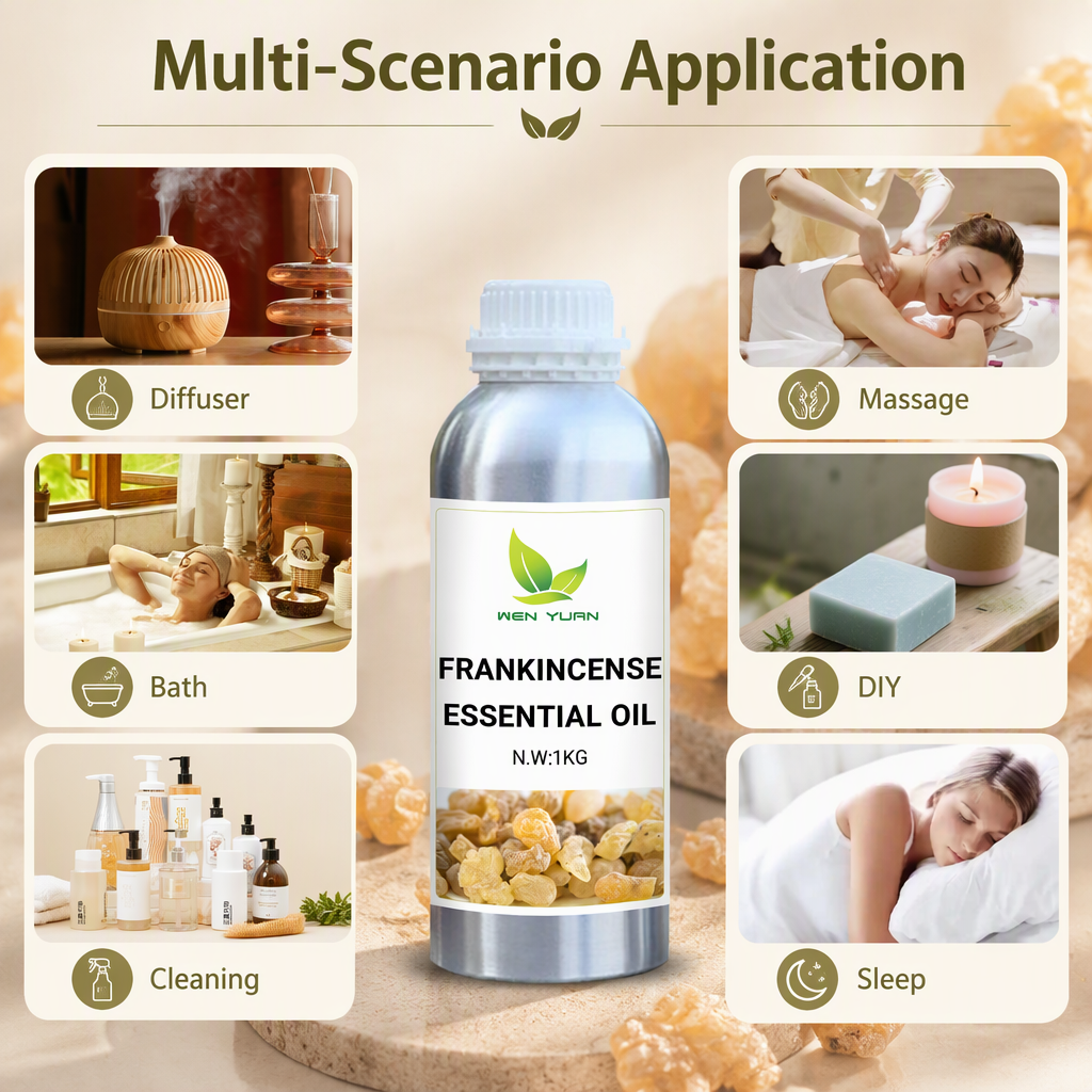 Frankincense Essential Oil Manufacturer 100% Pure Organic Cosmetic Grade Low MOQ Wholesale for Anti Aging Skin Repair Face Care