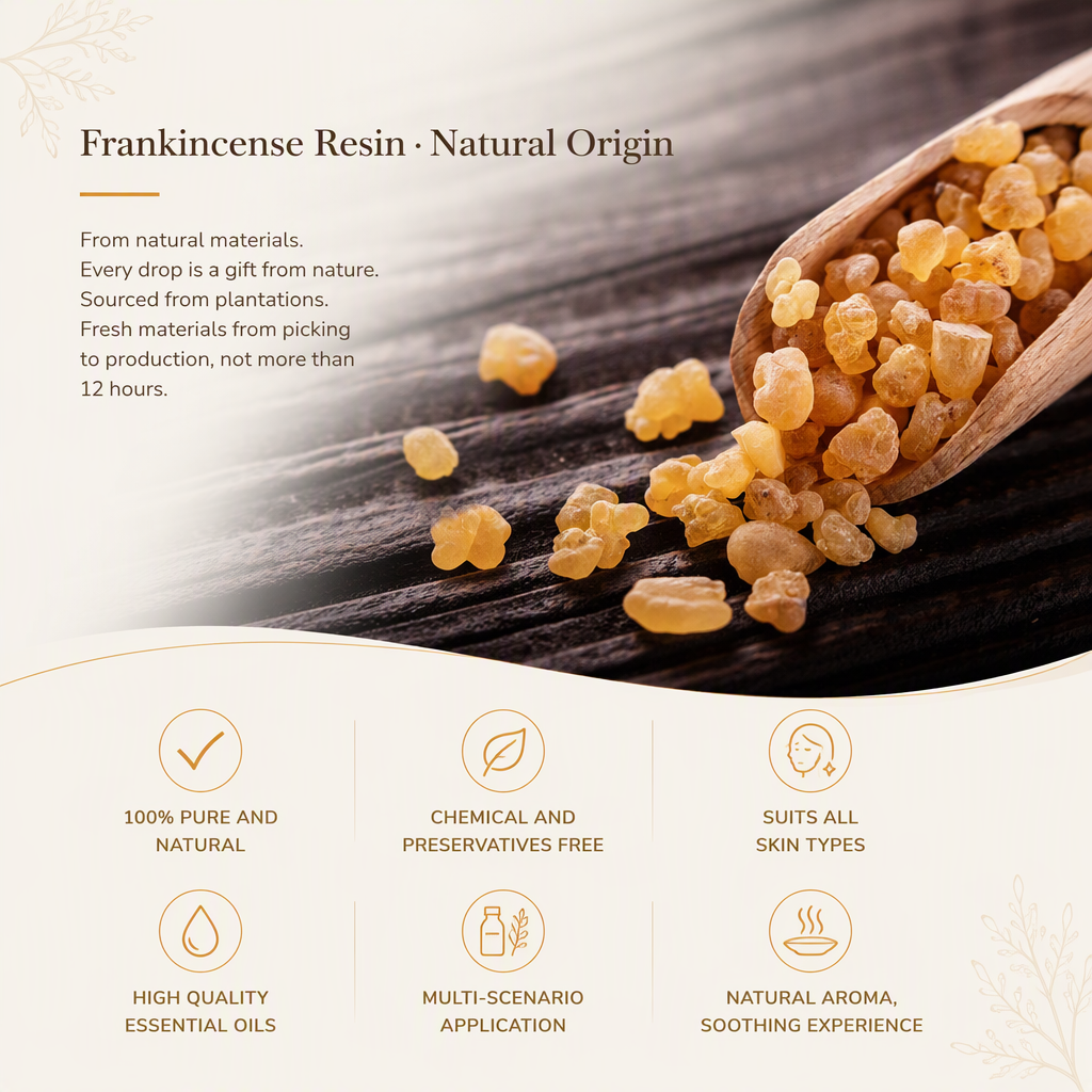 Frankincense Essential Oil Manufacturer 100% Pure Organic Cosmetic Grade Low MOQ Wholesale for Anti Aging Skin Repair Face Care