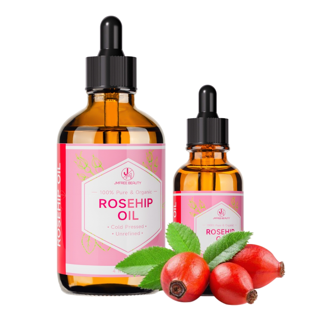JMFREE OEM ODM 100% Pure Natural Organic Rosehip Oil Bulk Seed Oil for Face Hair Body Care Rosehip Oil Cold Pressed