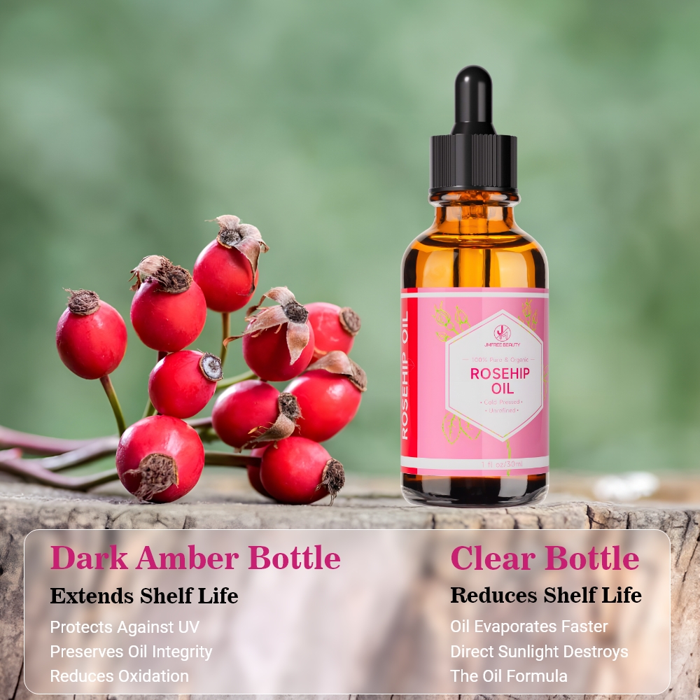 JMFREE Wholesale 100% Pure Rosehip Oil With Vitamin C Skin Smooth Whitening For Hair And Face Rosehip Oil