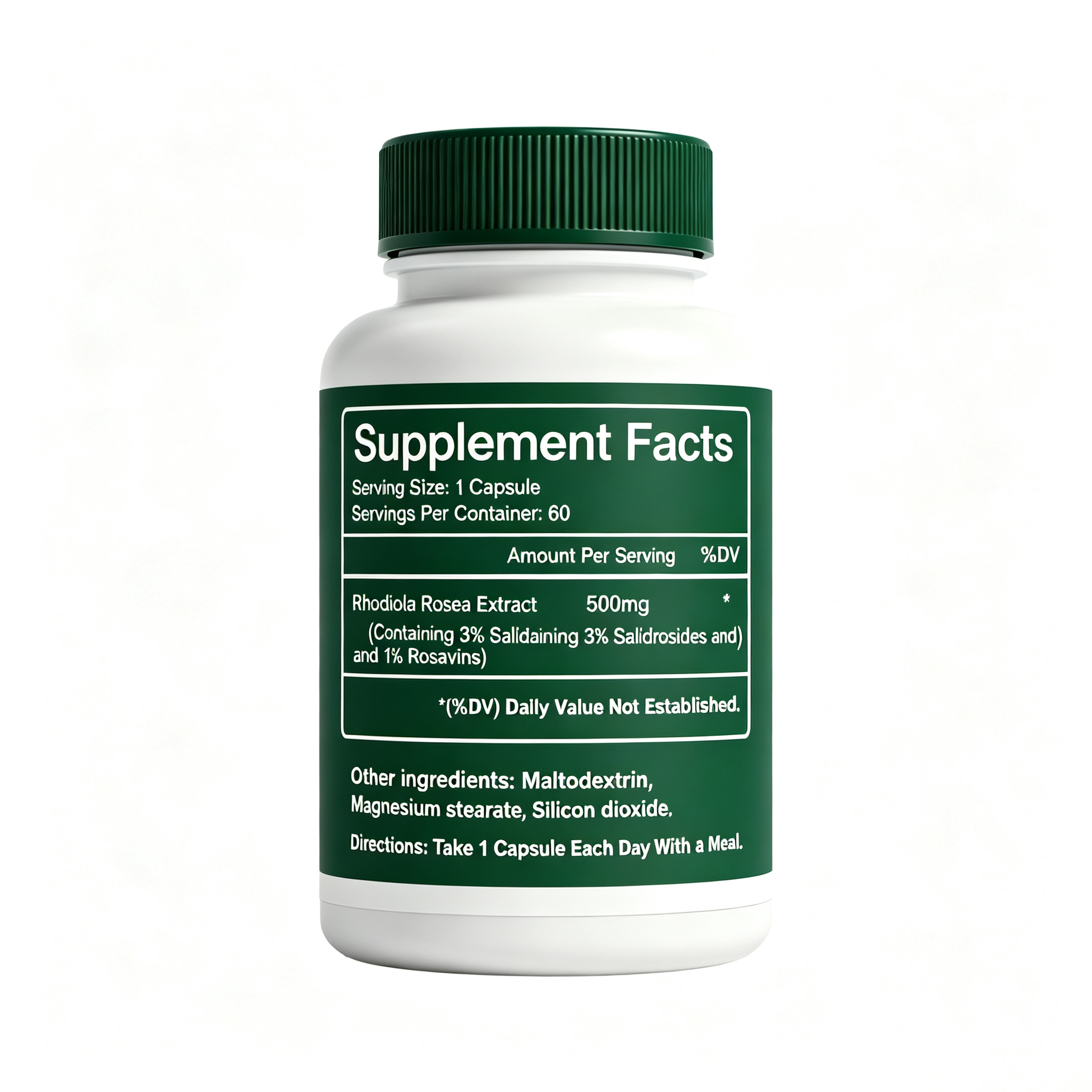 Rhodiola Rosea Capsules 60 Capsules Dietary Supplement Support Relaxation And Daily Energy