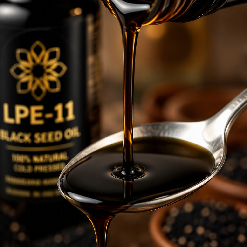 Pure Cold Pressed Black Seed Oil LPE-11 Natural Nigella Sativa Oil Rich in Thymoquinone for Immune Support and Skin Care