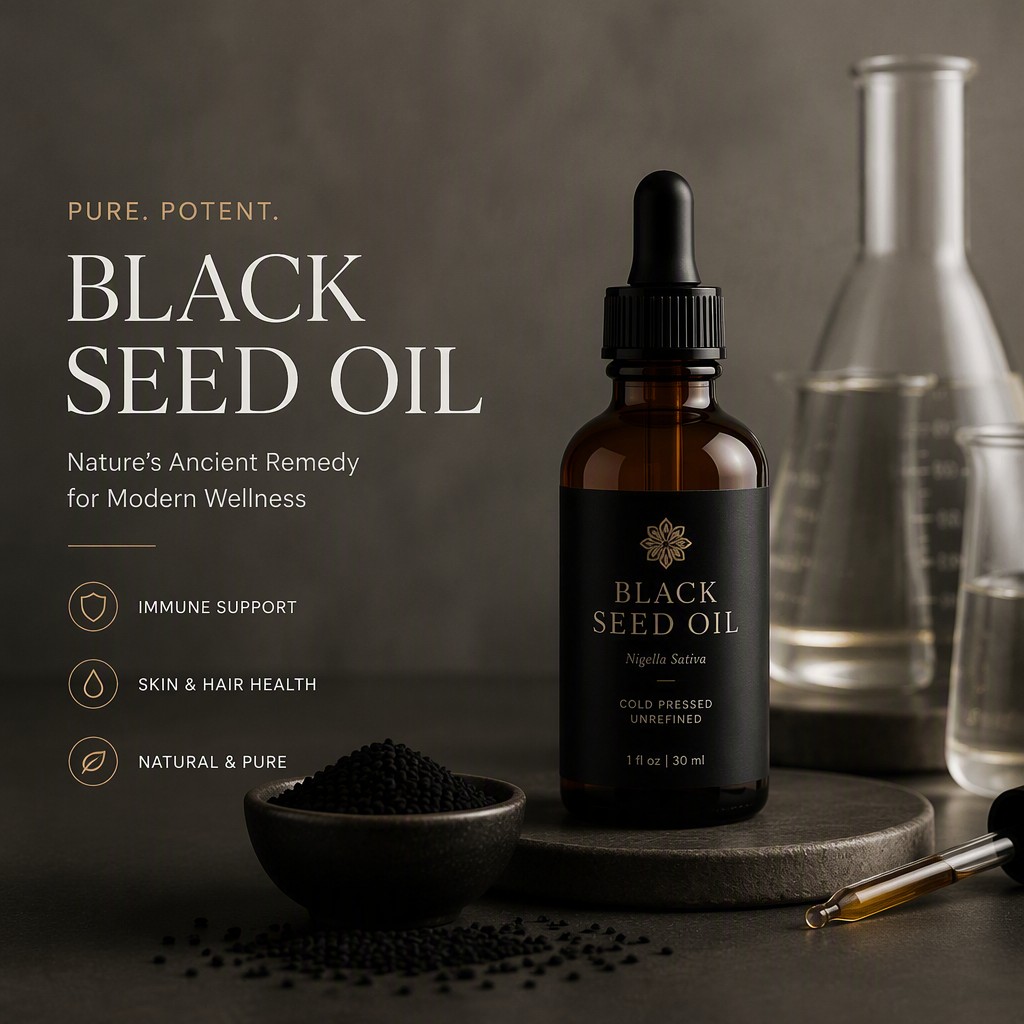 Pure Cold Pressed Black Seed Oil LPE-11 Natural Nigella Sativa Oil Rich in Thymoquinone for Immune Support and Skin Care