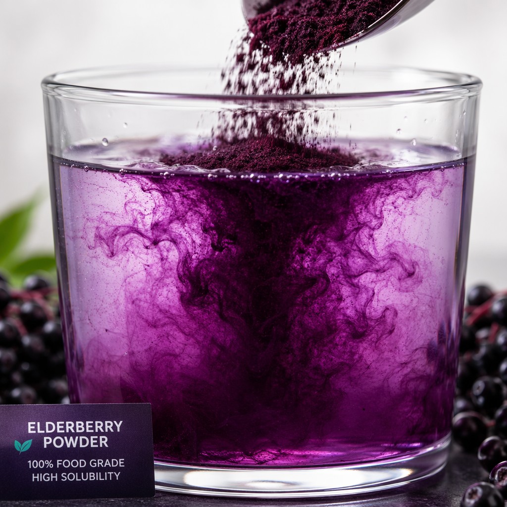 Sambucus Nigra Extract Elderberry Extract 25% Anthocyanins HPLC Water Soluble Elderberry for Immune Support Syrup &amp; Gummy