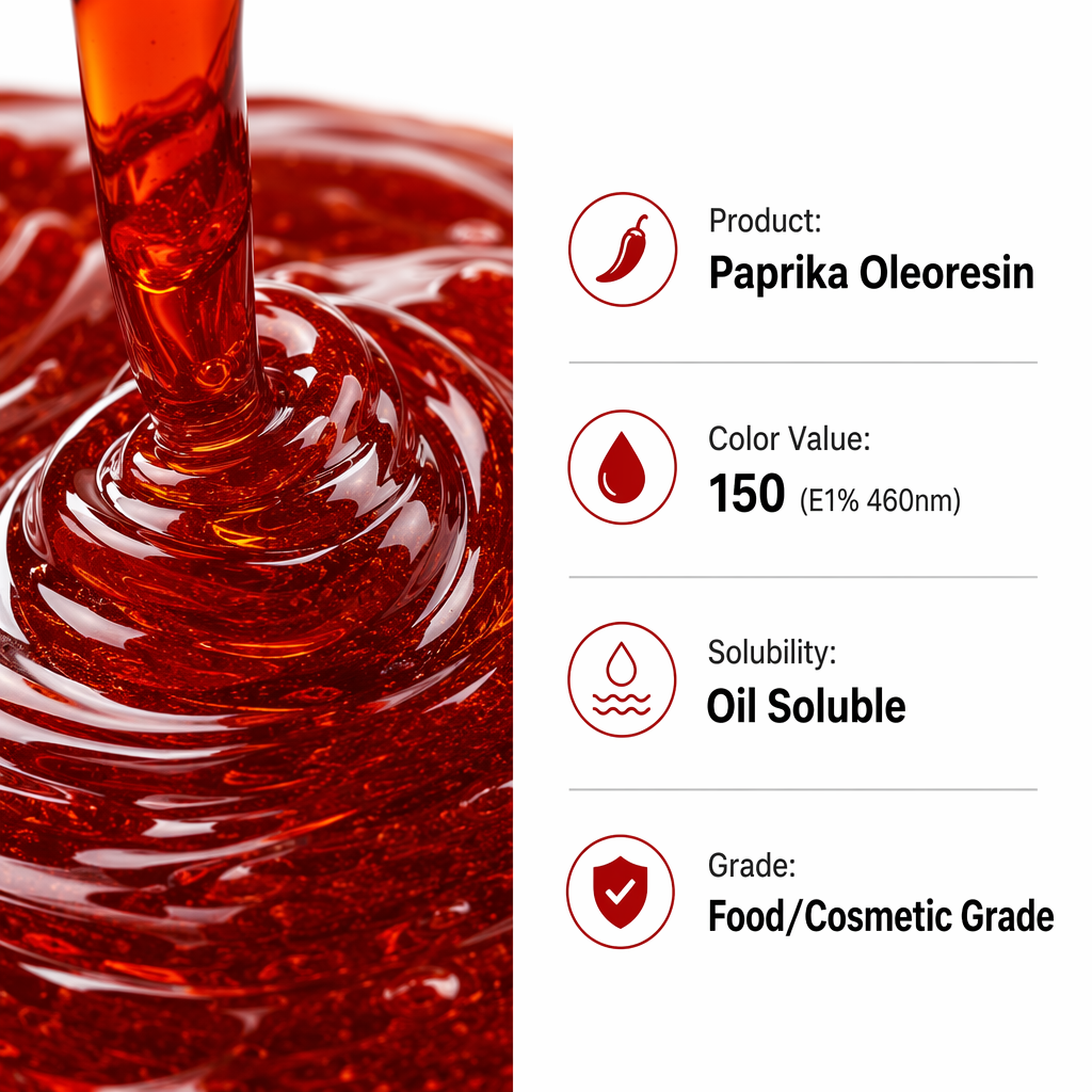 LCHBIO Bulk Paprika Oleoresin Fruit Extract 150CU Golden 5-Segment Food Grade Solvent Extracted Oil-Based Natural Red Color
